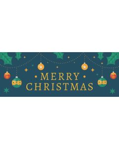 2400mm x 900mm Christmas Dark Blue Design PVC Banner