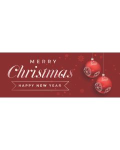 2400mm x 900mm Christmas Dark Red Design PVC Banner