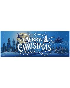 2400mm x 900mm Christmas Blue Design PVC Banner